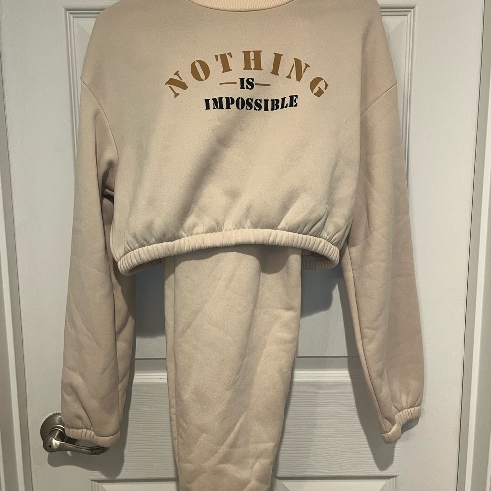 SHEIN Cream Fleece Sweatshirt